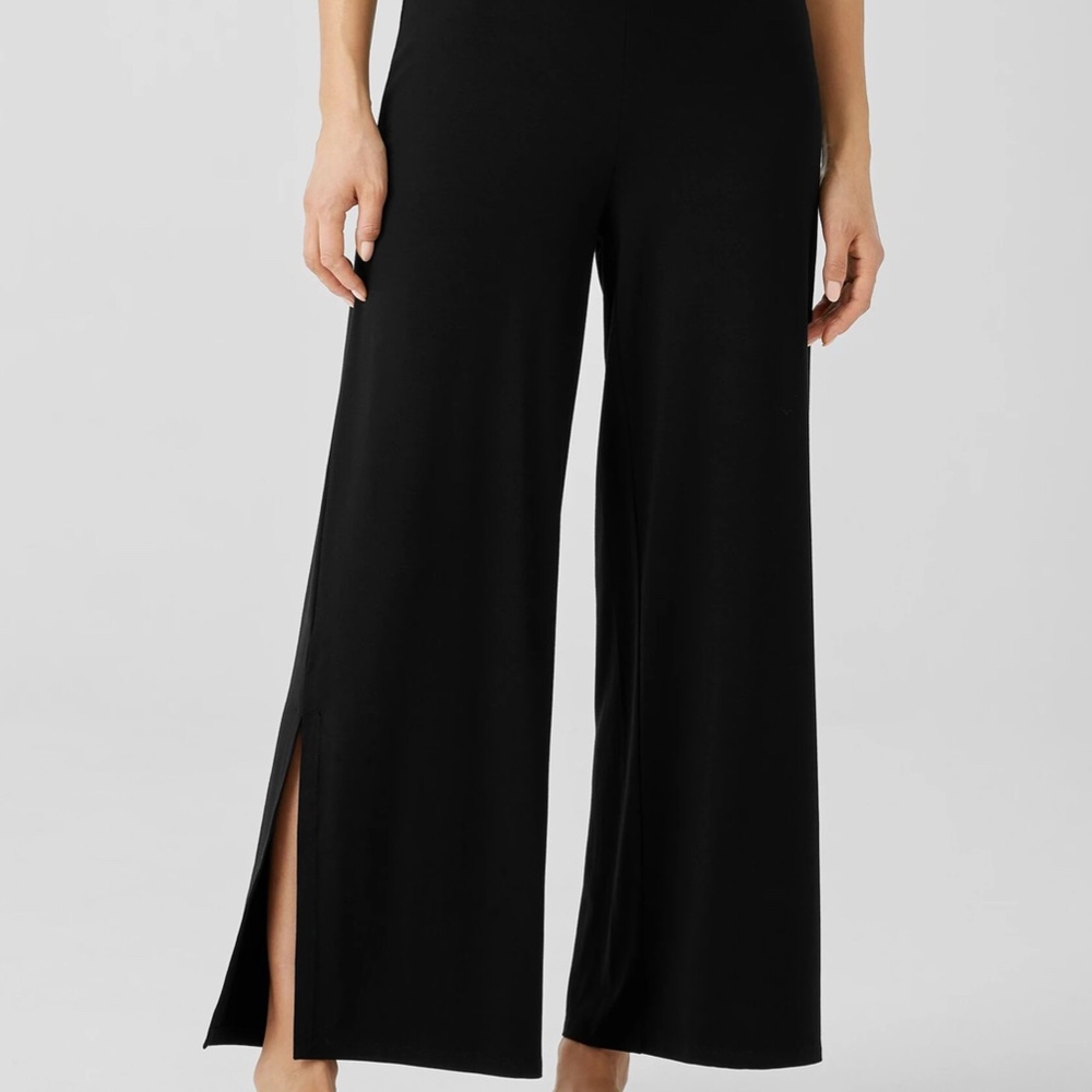 Eileen Fisher Stretch Jersey Knit Pants with Slits